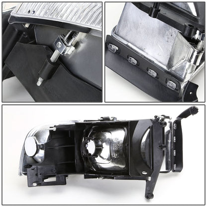 94-02 Dodge Ram OEM Style Headlights Chrome Housing 4PC Kit