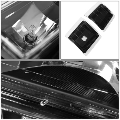 94-98 Chevrolet C10 Black Housing Headlights with Clear Corners 8PC