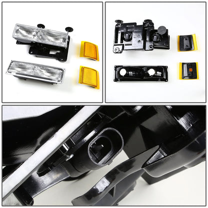 94-98 Chevrolet C10 OEM Style 8PC Headlight Set Chrome Housing