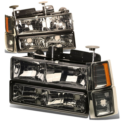 1994-1998 Chevrolet C10 Smoke Housing Headlights with Amber Corner