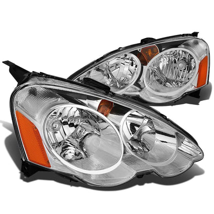 02-04 Acura RSX Chrome Housing Amber Corner Headlights
