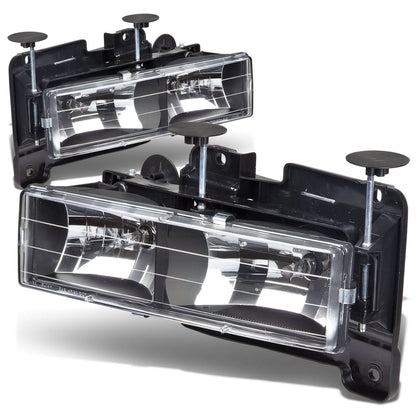 88-98 Chevrolet C10 Black Housing Headlights 2PC 9005/9006