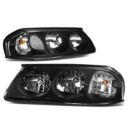 00-05 Chevrolet Impala Black Housing Clear Corner Headlights