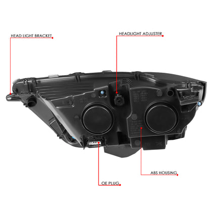 15-18 FORD EDGE OE STYLE BLACK HOUSING CLEAR CORNER PROJECTOR HEADLIGHTS