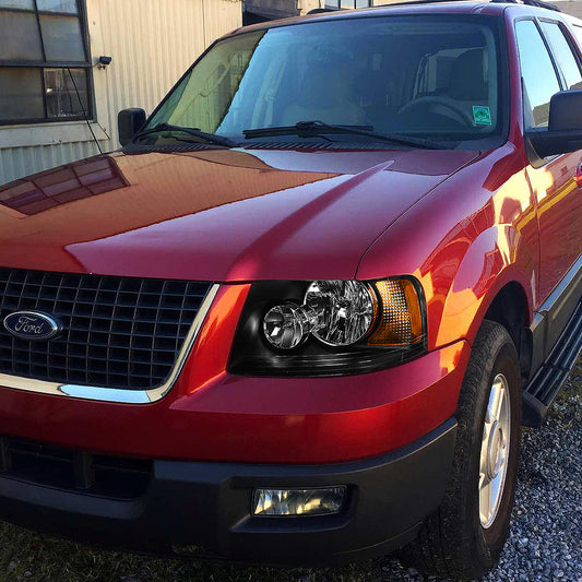 03-06 FORD EXPEDITION BLACK HOUSING AMBER CORNER HEADLIGHT REPLACEMENT LAMP