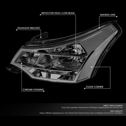 08-11 FORD FOCUS SEDAN COUPE OE STYLE SMOKED LENS CLEAR CORNER HEADLIGHTS