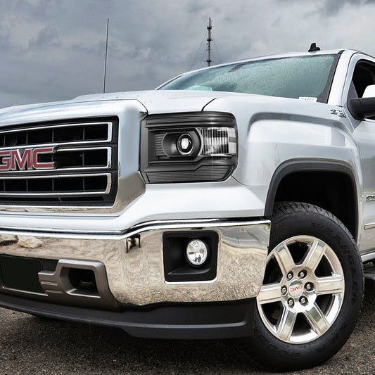 14-18 GMC SIERRA BLACK HOUSING CLEAR CORNER PROJECTOR HEADLIGHT HEAD LAMPS