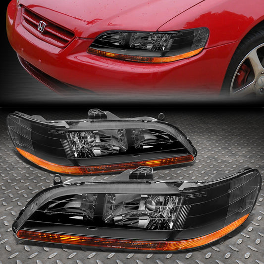 98-02 HONDA ACCORD 2/4DR BLACK HOUSING AMBER CORNER HEADLIGHT SIGNAL LAMPS