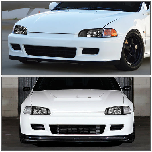 92-95 HONDA CIVIC EG EJ EH BLACK/CLEAR OE STYLE REPLACEMENT HEADLIGHT LAMPS