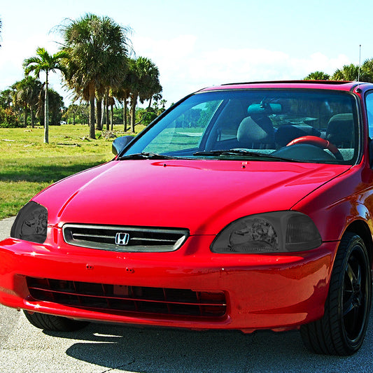 96-98 HONDA CIVIC EJ/EM/EK SMOKED LENS CLEAR CORNER SIGNAL HEADLIGHT LAMPS