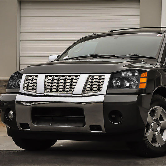 04-15 NISSAN TITAN/-07 ARMADA BLACK HOUSING AMBER CORNER HEADLIGHT HEADLAMPS