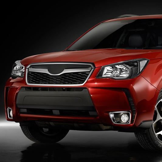 14-16 SUBARU FORESTER HALOGEN BLACK HOUSING CLEAR CORNER HEADLIGHT LAMPS