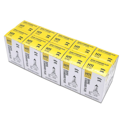 DAMA H11 31163OS OEM Standard Plus Halogen Bulbs 3200K 12V 55W | Pack of 10