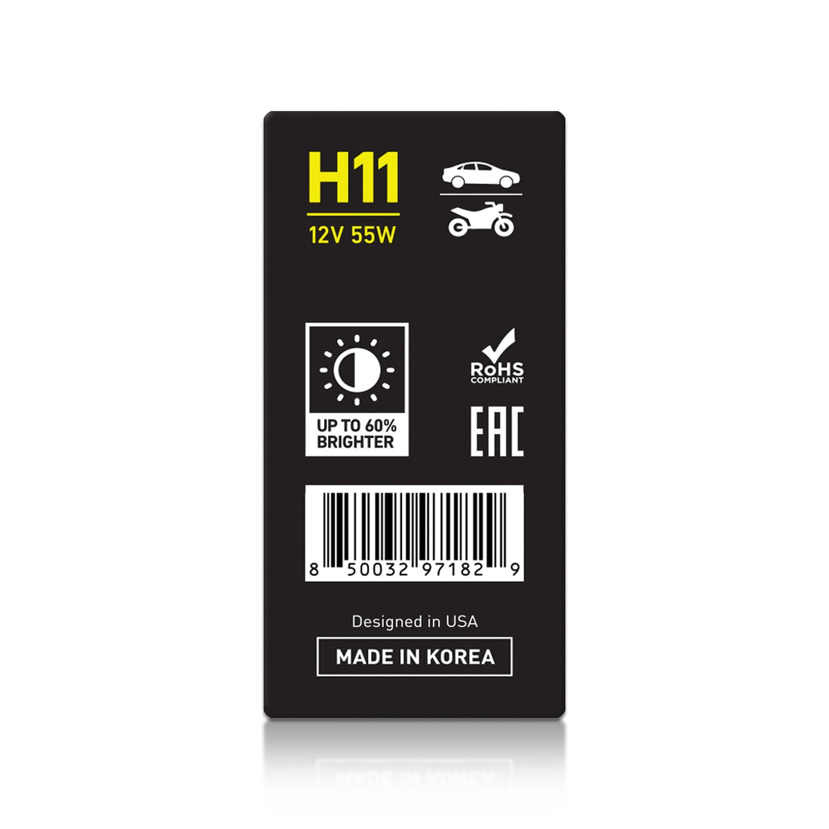 DAMA H11 31163OS OEM Standard Plus Halogen Bulbs 3200K 12V 55W | Pack of 10