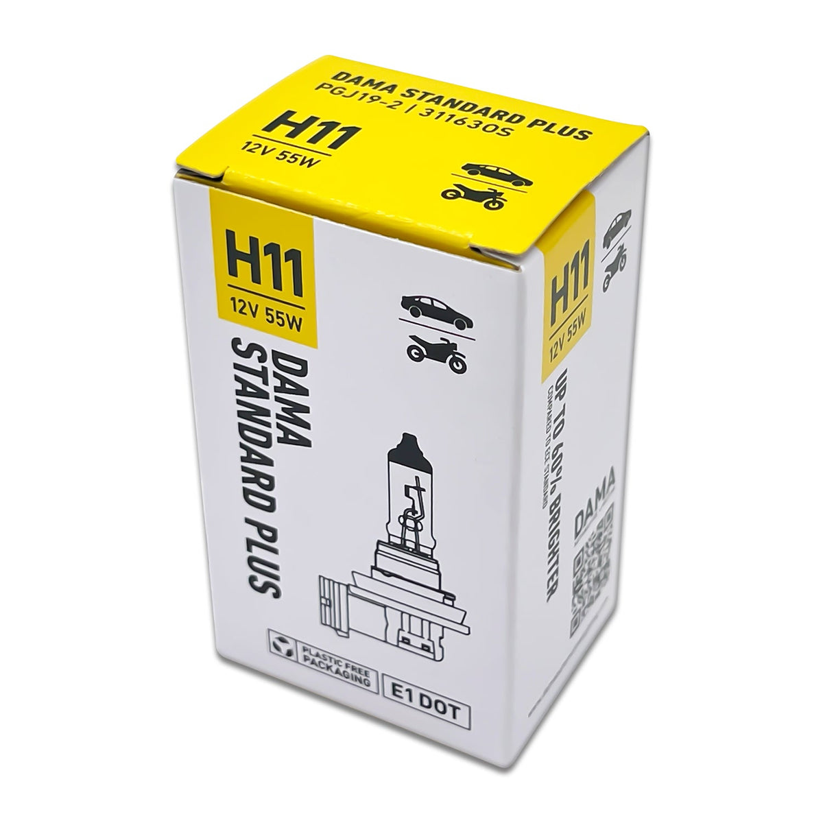 DAMA H11 31163OS OEM Standard Plus Halogen Bulbs 3200K 12V 55W | Pack of 10
