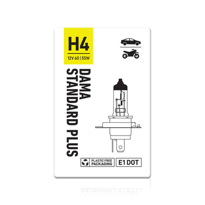 DAMA 9003 H4 31113OS OEM Standard Plus Halogen Bulbs 3300K 60/55W | Pack of 10