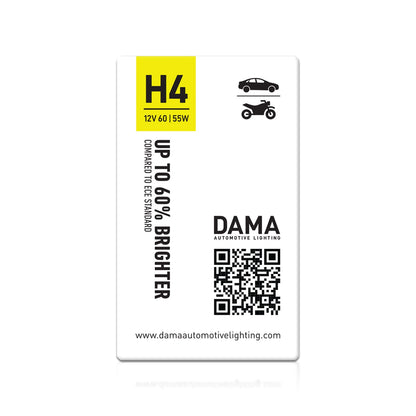 DAMA 9003 H4 31113OS OEM Standard Plus Halogen Bulbs 3300K 60/55W | Pack of 10