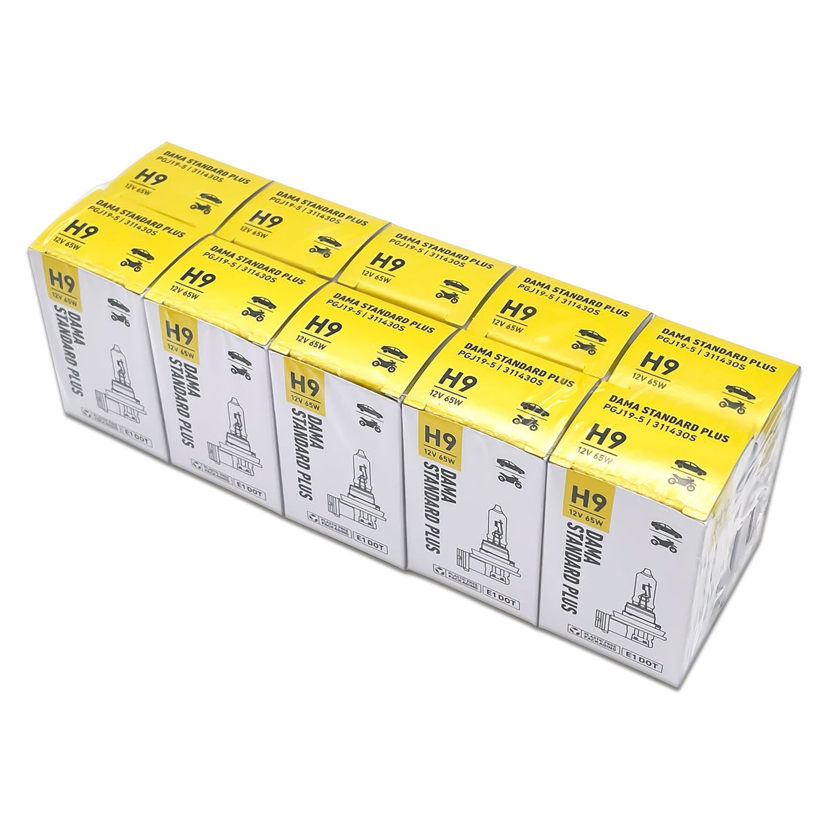 DAMA H9 31143OS OEM Standard Plus Halogen Bulbs 3400K 65W | Pack of 10