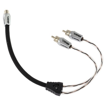 Level 3 RCA 100% Copper OFC Y Connector 1 FEMALE to 2 MALE -  BLACK / RED Kit