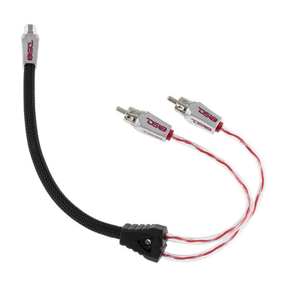 Level 3 RCA 100% Copper OFC Y Connector 1 FEMALE to 2 MALE -  BLACK / RED Kit