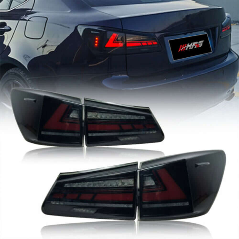 2007-2013 Lexus IS Series LED Tail Lights — Smoke & Red