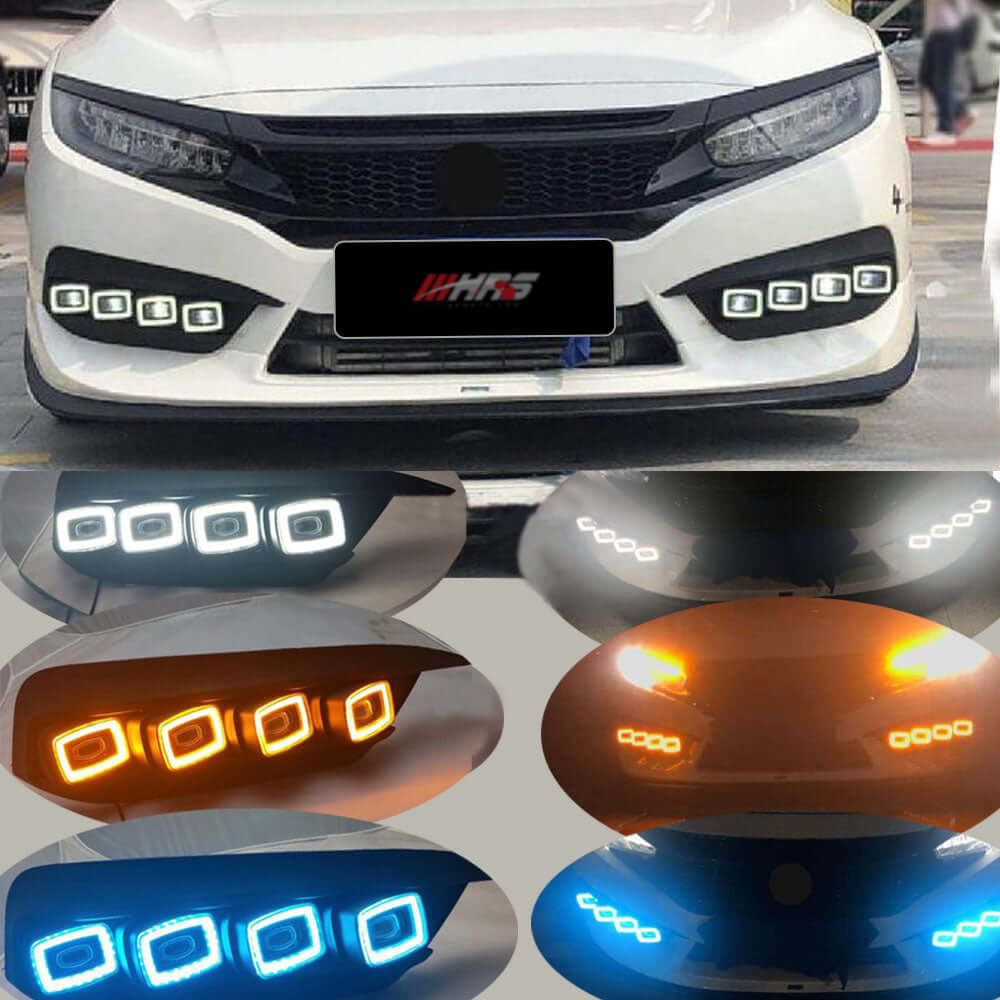 2016-2018 Honda Civic 10th Gen Sedan Front Bumper DRL — Bugatti Style