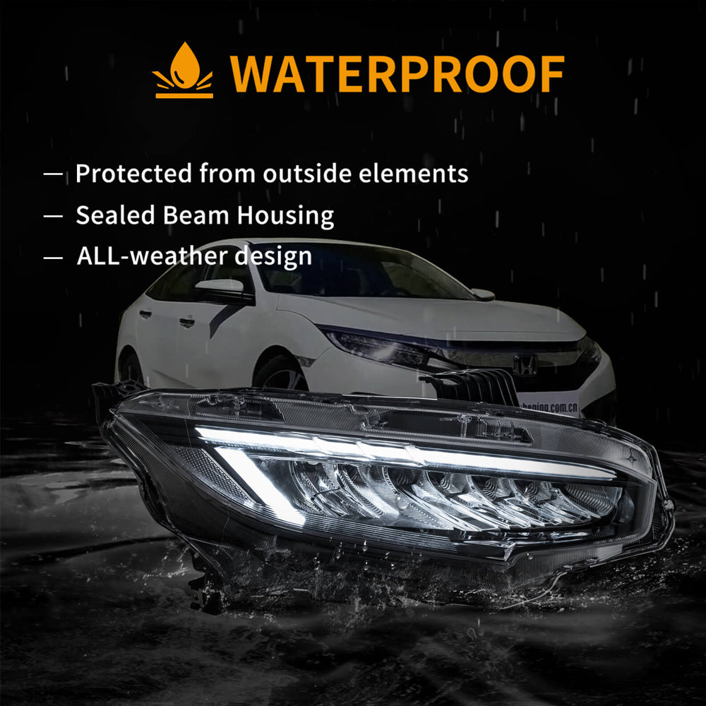 HRS 17-21 Honda Civic 10th Gen Hatchback FK7 LED Headlights