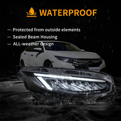 HRS 17-21 Honda Civic 10th Gen Hatchback FK7 LED Headlights