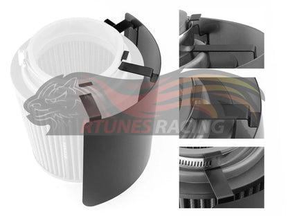 Rtunes Racing Universal Air Intake Cone Filter Cover Heat Shield Stainless Steel Black Cover with Filter | Rtunes Racing | SHIELD-CK-RAFR