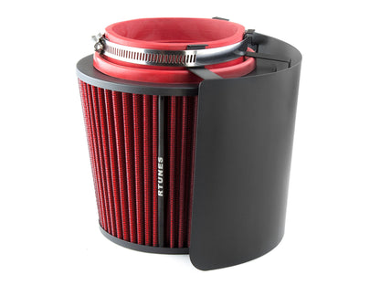 Rtunes Racing Universal Air Intake Cone Filter Cover Heat Shield Stainless Steel Black Cover with Filter | Rtunes Racing | SHIELD-CK-RAFR