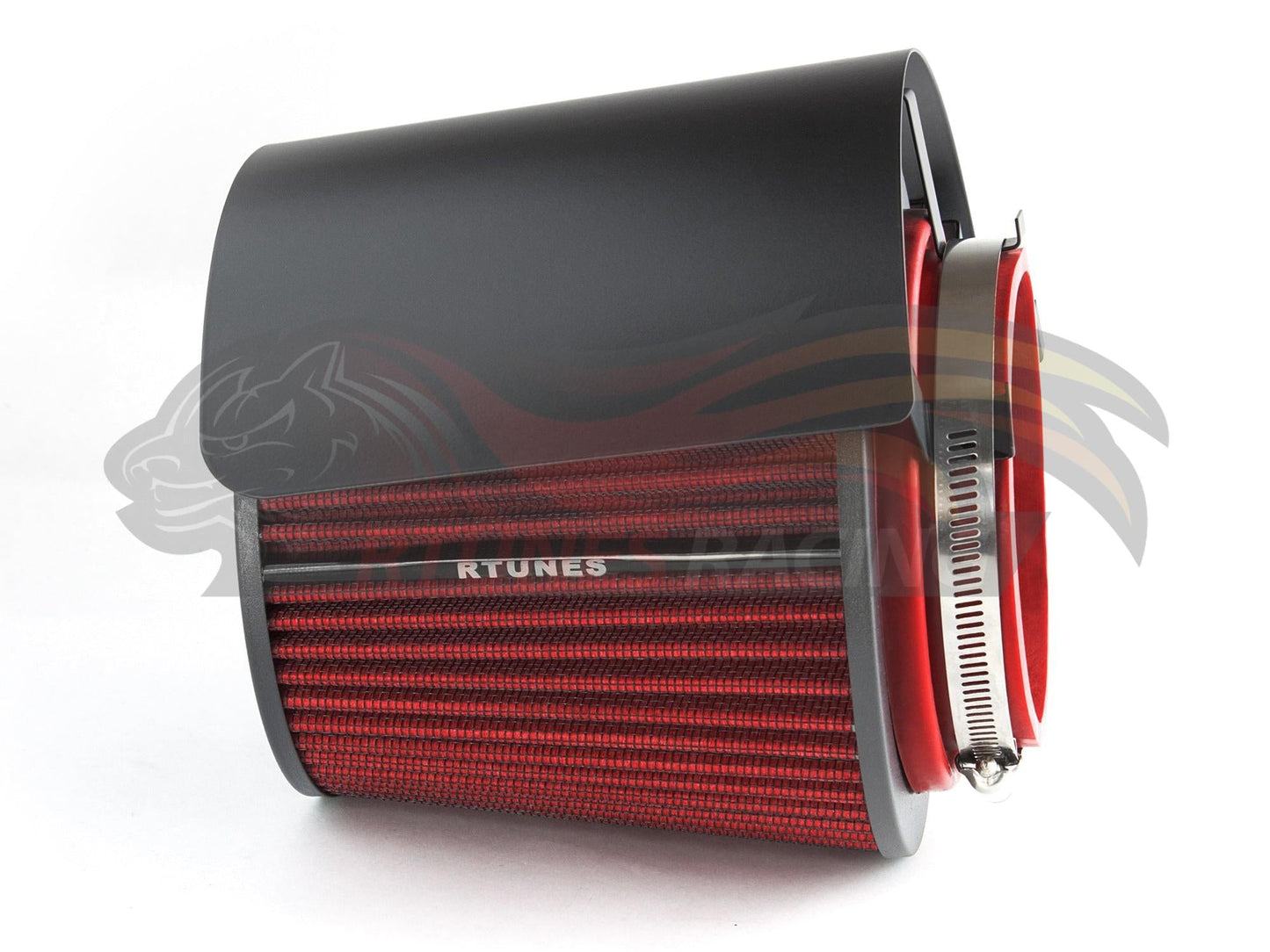 Rtunes Racing Universal Air Intake Cone Filter Cover Heat Shield Stainless Steel Black Cover with Filter | Rtunes Racing | SHIELD-CK-RAFR