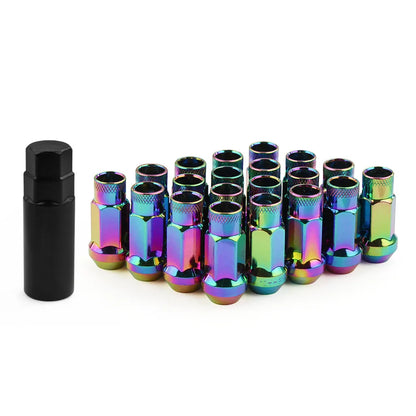 GEN PERFORMANCE Forged Steel Open-End Racing Lug Nuts with Key – M12x1.5 / M12x1.25 (20 Piece Set)