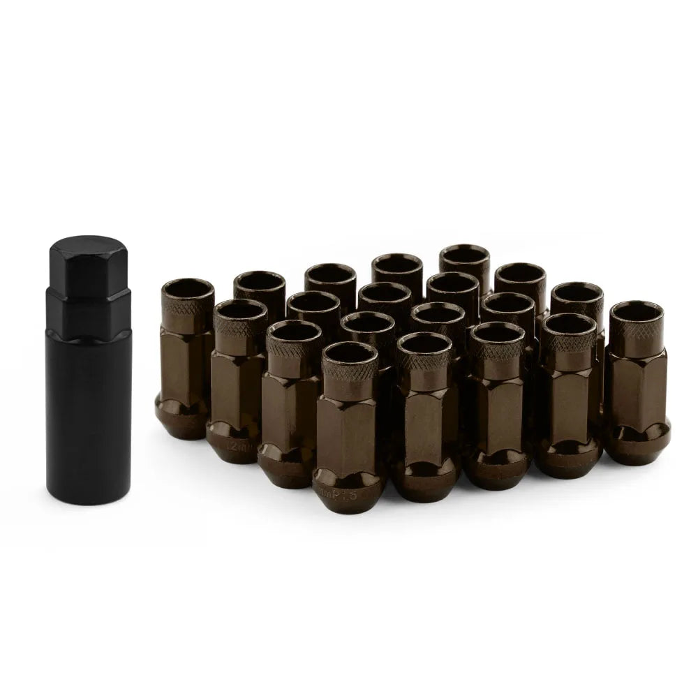 GEN PERFORMANCE Forged Steel Open-End Racing Lug Nuts with Key – M12x1.5 / M12x1.25 (20 Piece Set)