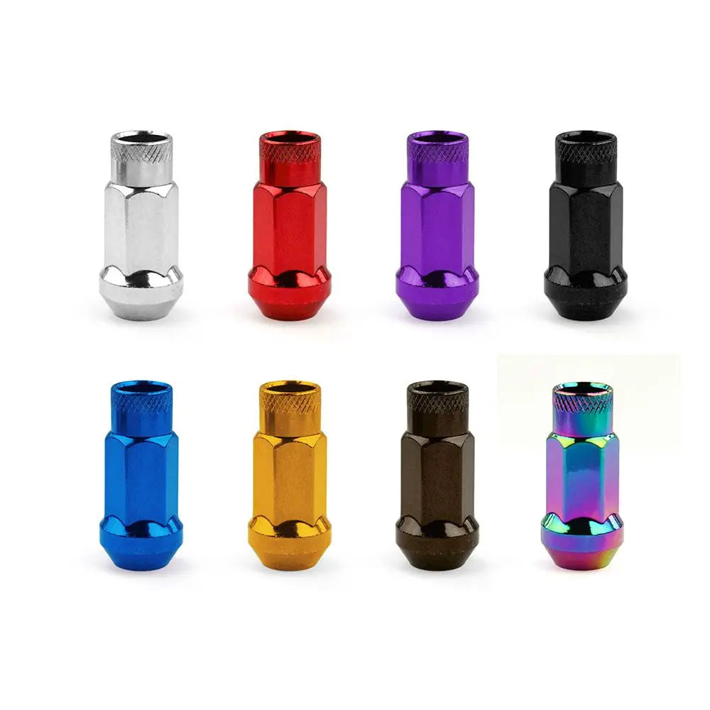 GEN PERFORMANCE Forged Steel Open-End Racing Lug Nuts with Key – M12x1.5 / M12x1.25 (20 Piece Set)