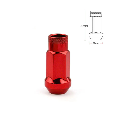 GEN PERFORMANCE Forged Steel Open-End Racing Lug Nuts with Key – M12x1.5 / M12x1.25 (20 Piece Set)