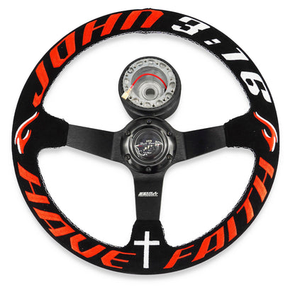 Have Faith 3:16 350MM Steering Wheel + Hub Adapter Kit For Subaru Impreza WRX