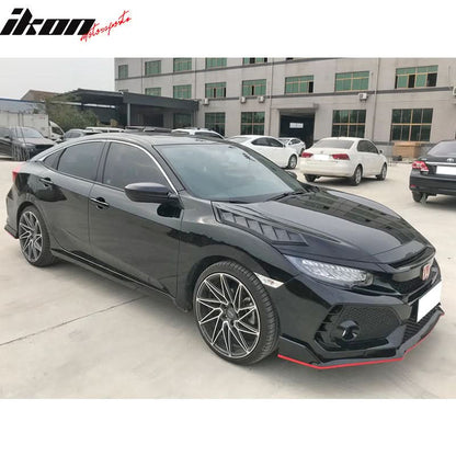 2016-2020 Honda Civic 10th Gen V2 Style Black Hood Vents ABS