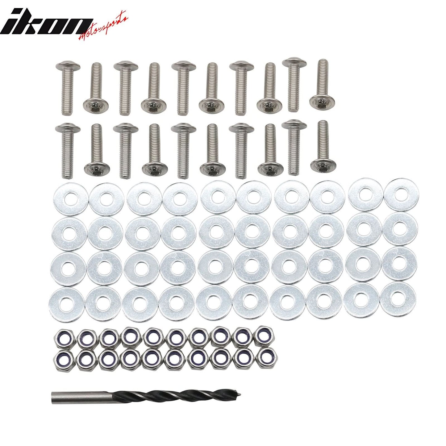 Front Spoiler Side Skirt Extension M6 Drill Bolts Nuts Washer Hardware