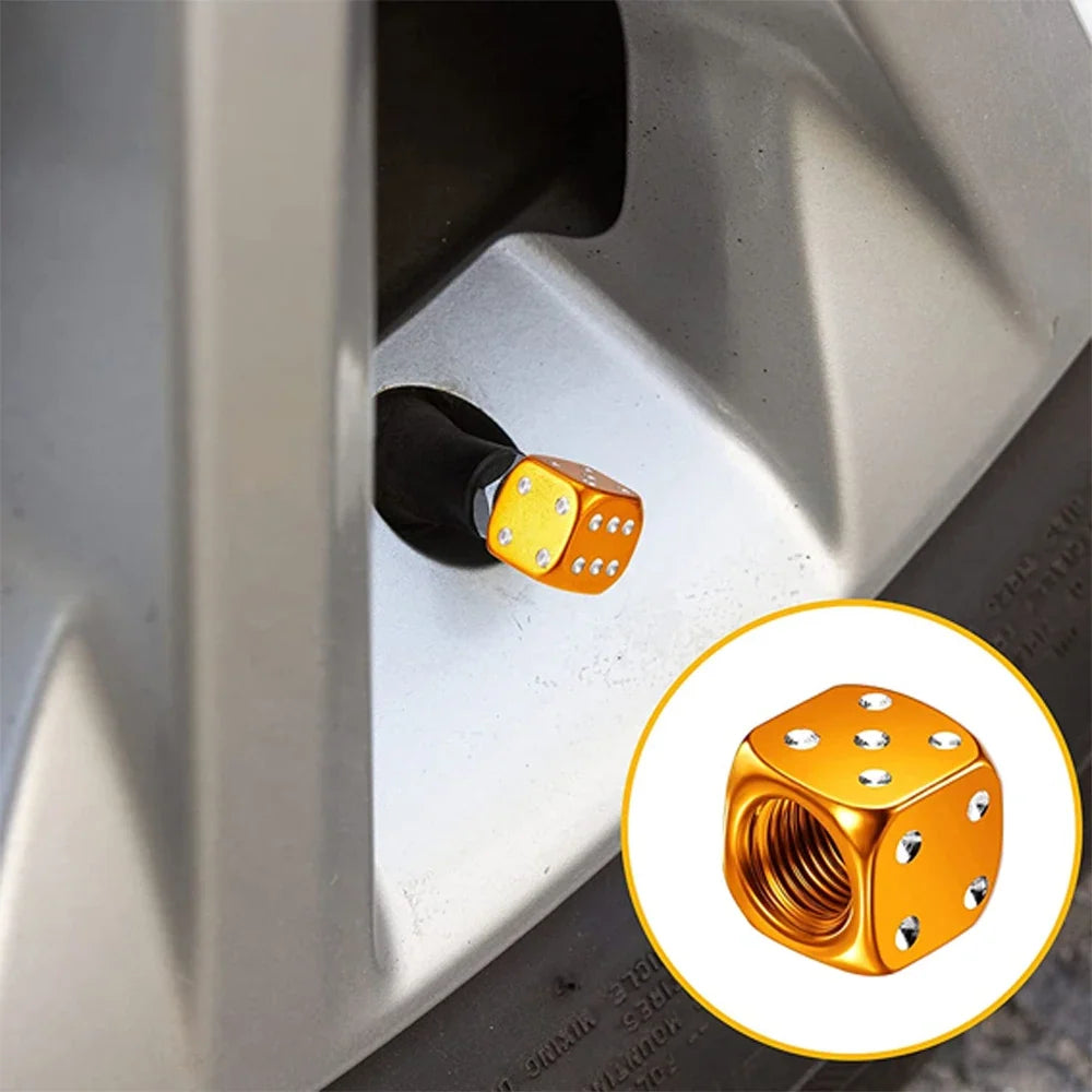 AUTCOAT 4Pcs Aluminum Alloy Tire Valve Stem Dust Caps | Set of 4 for Car Truck Motorcycle Bike