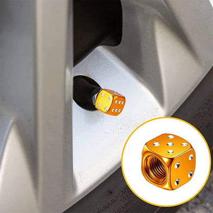 AUTCOAT 4Pcs Aluminum Alloy Tire Valve Stem Dust Caps | Set of 4 for Car Truck Motorcycle Bike