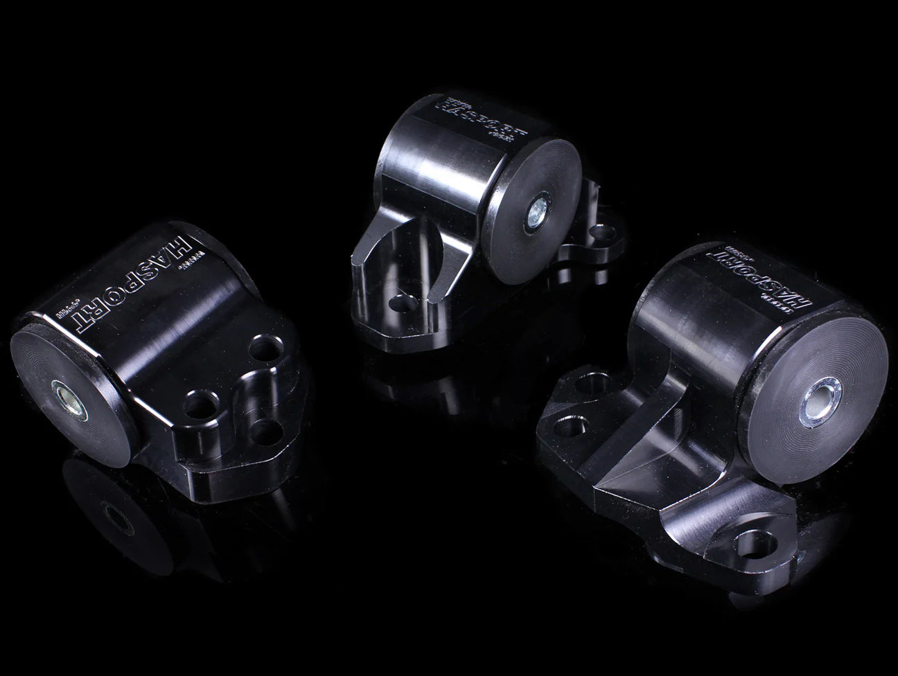 Hasport Billet Black Replacement Mounts (3-Bolt) – 1994-2001 Acura Integra / 1992-1995 Civic / 1994-1997 Del Sol