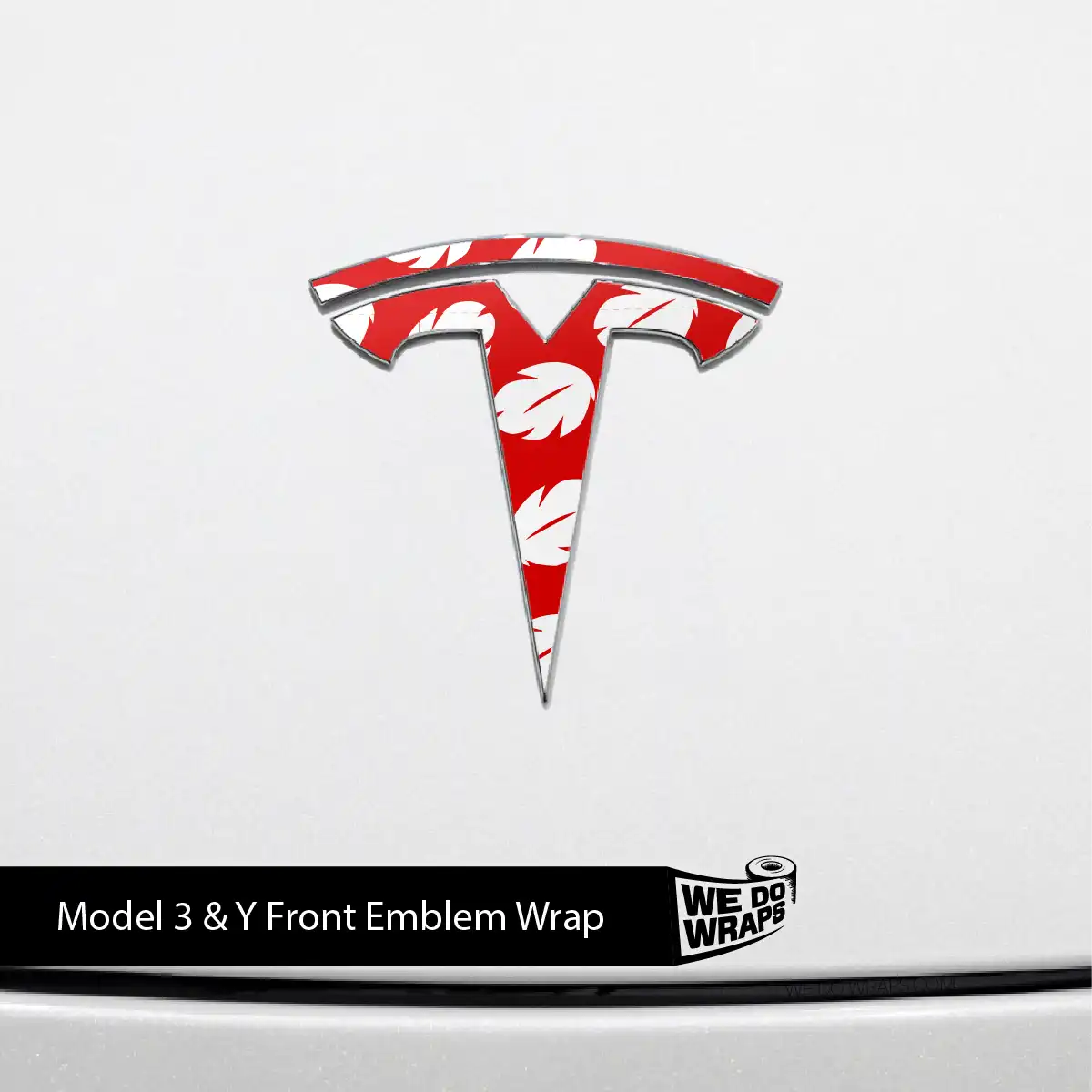 Hawaiian Tesla Emblem Decals (Front + Back) | Model 3