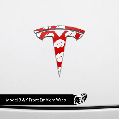 Hawaiian Tesla Emblem Decals (Front + Back) | Model 3