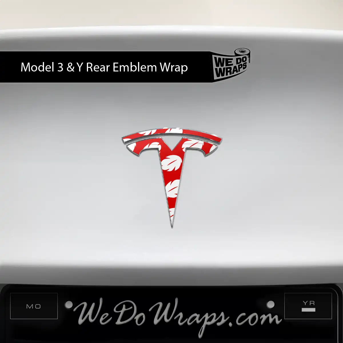 Hawaiian Tesla Emblem Decals (Front + Back) | Model Y
