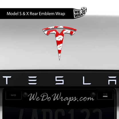 Hawaiian Tesla Emblem Decals (Front + Back) | Model S