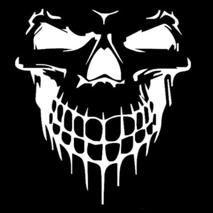 Large Reflective Skull Head Car Decal | 23.2" x 20.9" Vinyl Sticker for Cars, Trucks & Bikes