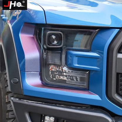 JHO Gradient Carbon Grain Headlight & Tail Lamp Decal for Pickup Trucks | Vinyl Trim