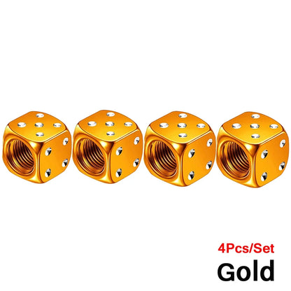 AUTCOAT 4Pcs Aluminum Alloy Tire Valve Stem Dust Caps | Set of 4 for Car Truck Motorcycle Bike