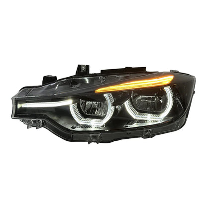 BMW 3 Series F30 / F31 / F35 V3 Smoked Triple-Color LED Headlight Assembly (White / Yellow / Red DRL) 2012 - 2018 (Replaces 63117314531)