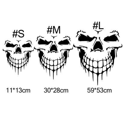 Large Reflective Skull Head Car Decal | 23.2" x 20.9" Vinyl Sticker for Cars, Trucks & Bikes